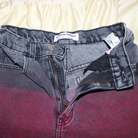 American Apparel Limited Edition grey/pink Denim HW Shorts - Picture 5 of 7
